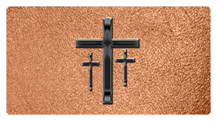 DSC700 517 BK SH CP Black 3 Crosses Shimmer Copper Background